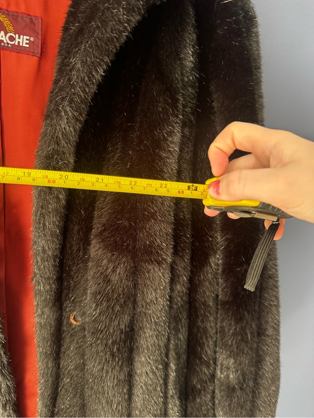 JORDACHE MOB WIFE Faux Fur Winter Jacket Old Money Button Front - Picture 9 of 11